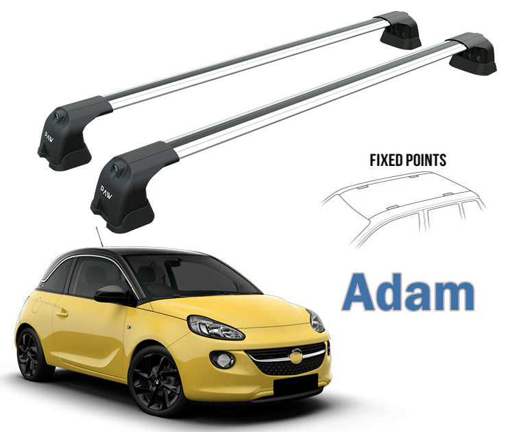 Opel&Vauxhall Adam Racks Cross Bars Rails Top Carrier Alu Silver 2013-- Opel&Vauxhall Adam Racks Cross Bars Rails Top Carrier Alu Silver 2013--